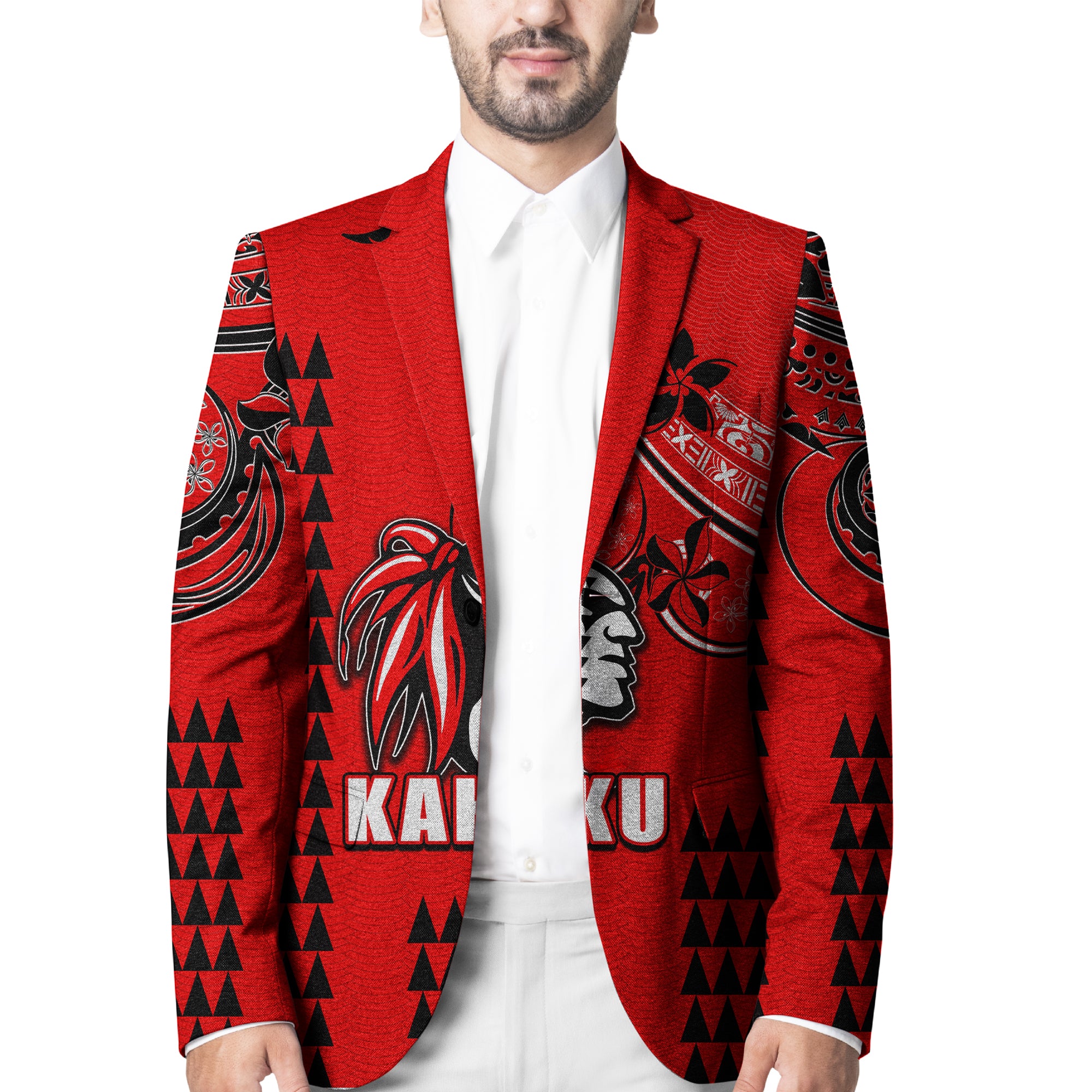 Hawaii High School- Kahuku Blazer Mix Kakau LT6 Unisex Red - Polynesian Pride