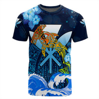 Kanaka Hammerhead Sharks Polynesian Hibiscus T Shirt Bloom AH - Polynesian Pride