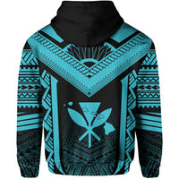 Hawaiian Kanaka Polynesian Hoodie Active Blue - Polynesian Pride