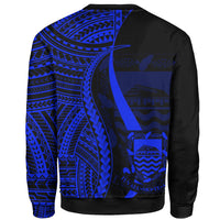 Tuvalu Sweatshirt - Blue Polynesian Tentacle Tribal Pattern - Polynesian Pride