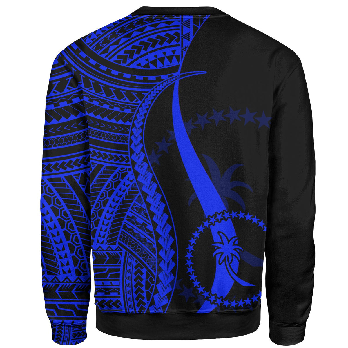 Chuuk Sweatshirt - Blue Polynesian Tentacle Tribal Pattern - Polynesian Pride