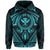 Polynesian Kakau Kanaka Turtle Map Hawaii Hoodie Circle Style Blue - Polynesian Pride