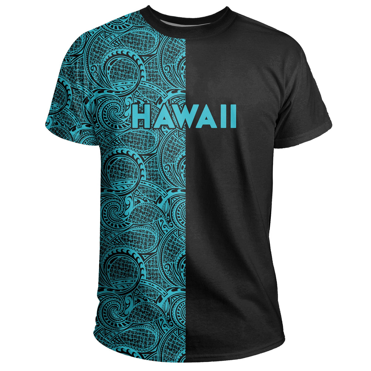Hawaiian Polynesian Pele Kanaka T shirt The Half Blue - Polynesian Pride