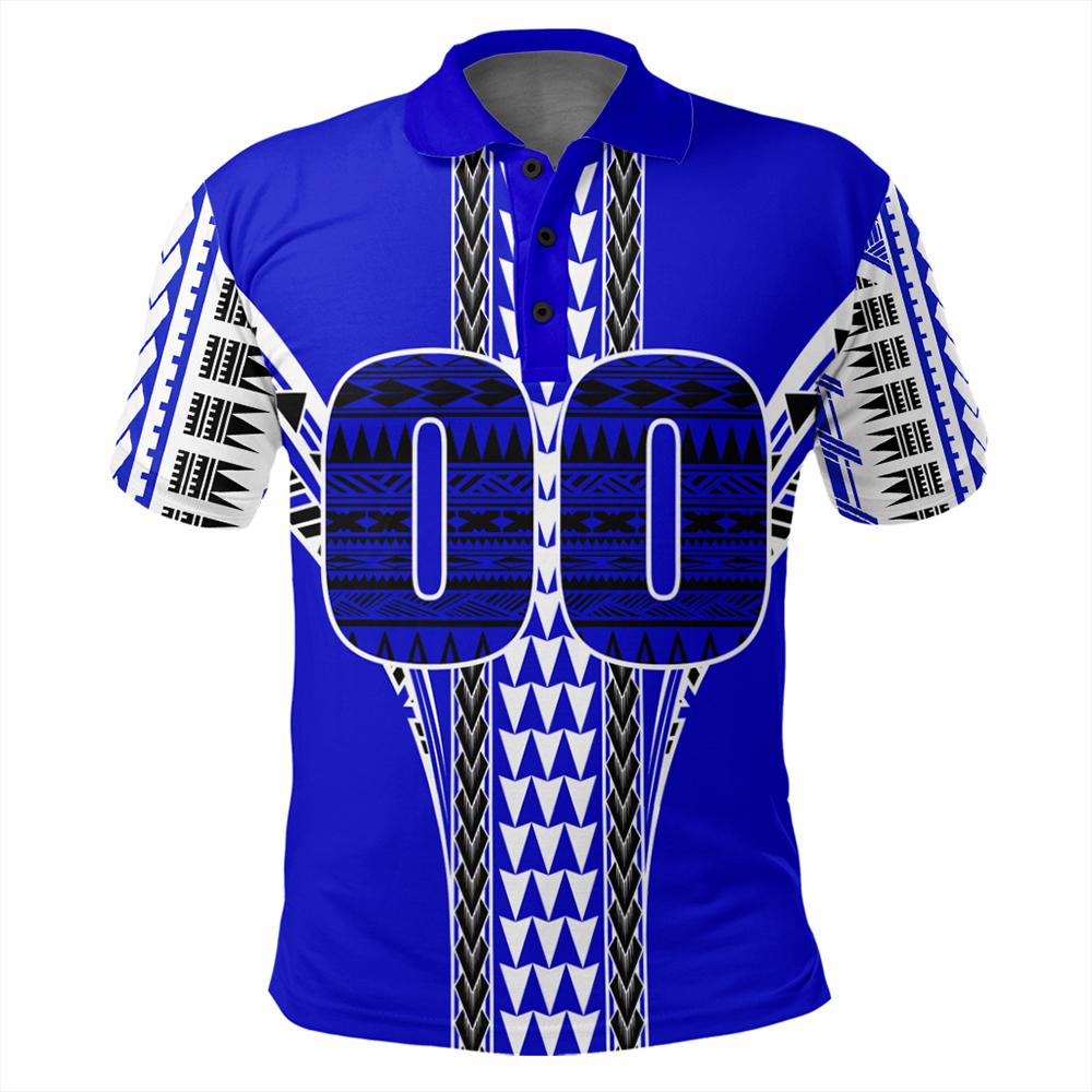 Custom Hawaii Polo Shirt Blue Football Polo Shirt - Polynesian Pride