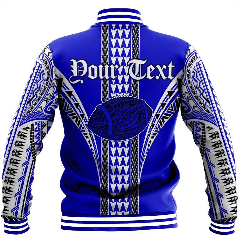 (Personalised) Hawaii Baseball Jacket - Blue Football Baseball Jacket - AH - Polynesian Pride