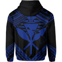 Hawaii Shark Polynesian Kanaka Blue Hoodie (Zip up) Candy Style - Polynesian Pride