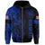 Hawaii King Polynesian Hoodie (Zip up) Lawla Style Blue - Polynesian Pride