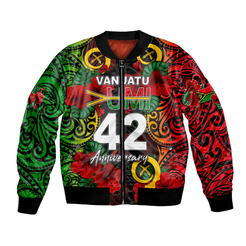 Vanuatu Yumi 42 Bomber Jacket LT6 Unisex Black - Polynesian Pride