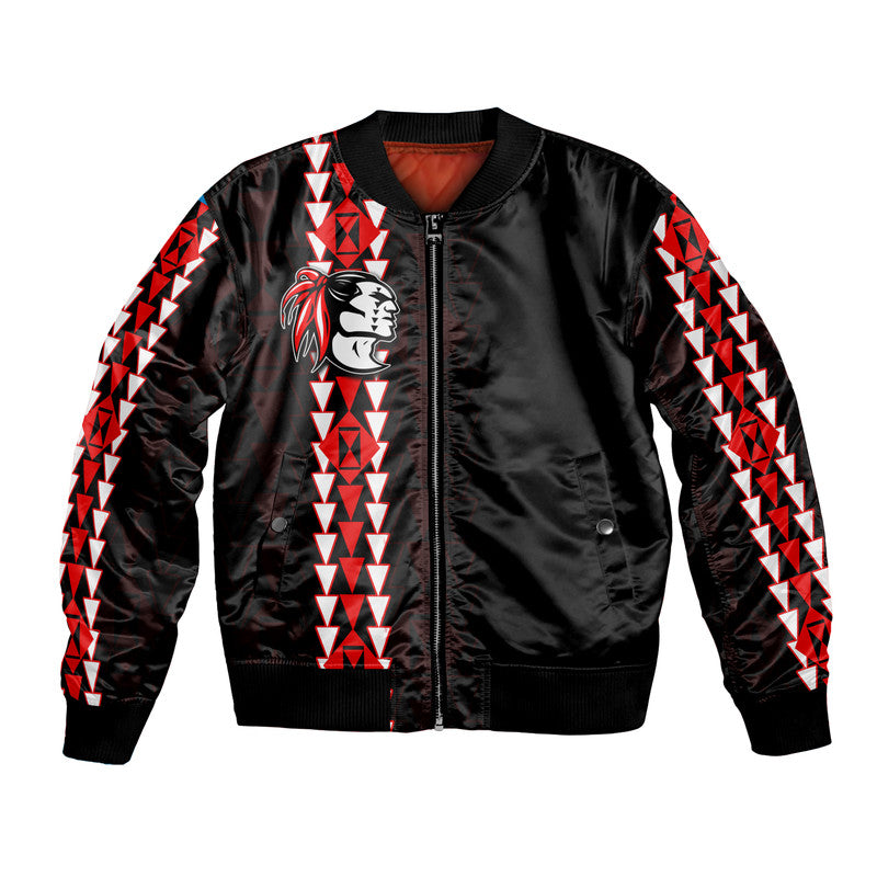 Hawaii - Kahuku High Mix Kakau Bombers Jacket LT6 Unisex Red - Polynesian Pride