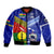 (Custom Personalised) Samoa And Kanaky New Caledonia Bomber Jacket Together LT8 Unisex Blue - Polynesian Pride