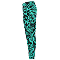 Polynesian Hawaiian Style Tribal Tattoo Turquoise Joggers - Polynesian Pride