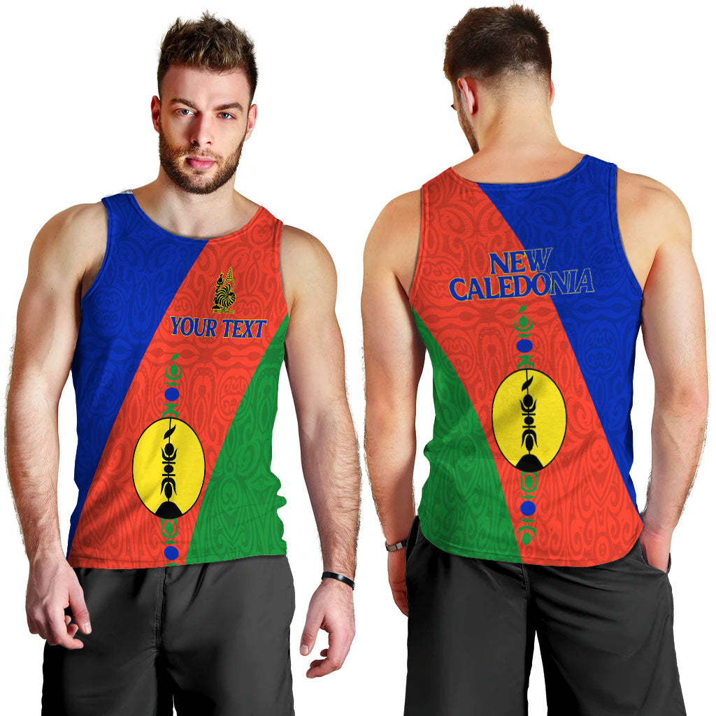 (Custom Personalised) New Caledonia Men Tank Top - Flag Style - LT12 Red - Polynesian Pride