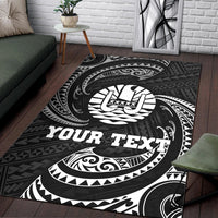 Tahiti Polynesian Custom Personalised Area Rug - White Tribal Wave - Polynesian Pride