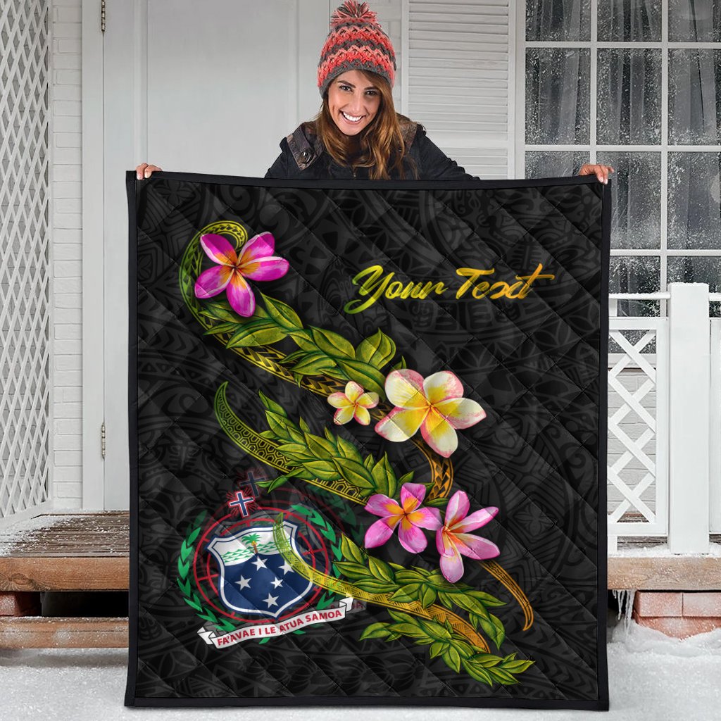 Samoa Polynesian Custom Personalised Quilt - Plumeria Tribal - Polynesian Pride