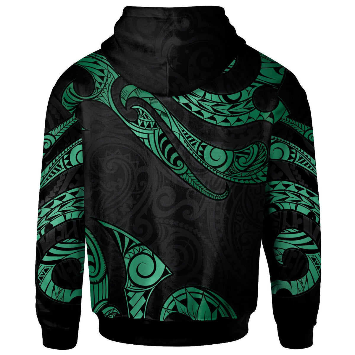 Hawaii Polynesian Custom Hoodie Polynesian Tattoo Green Version - Polynesian Pride
