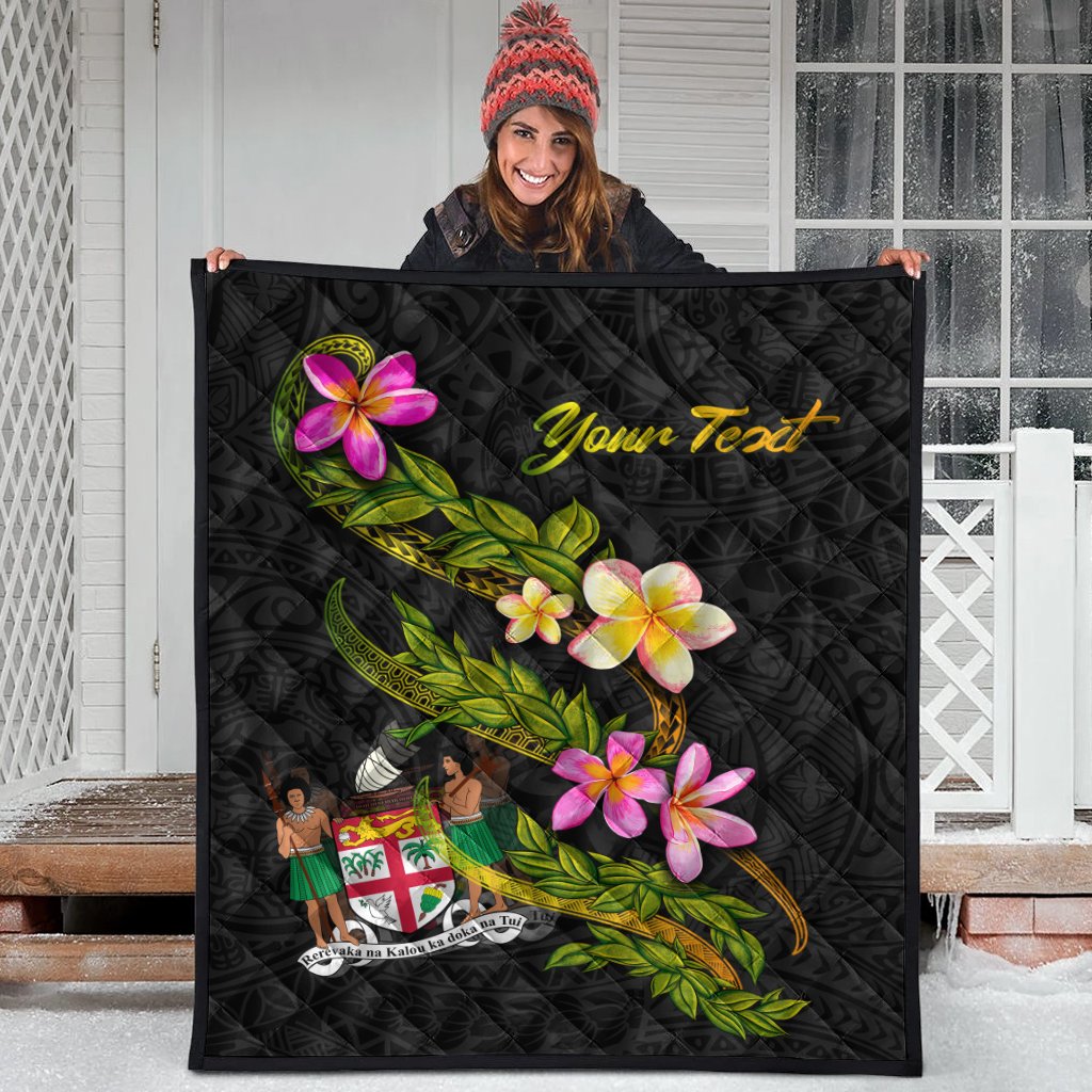 Fiji Polynesian Custom Personalised Quilt - Plumeria Tribal - Polynesian Pride