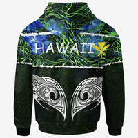 Hawaii Zip up Hoodie Tropical Flower Neon Color - Polynesian Pride