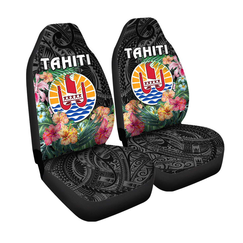 Tahiti Car Seat Covers French Polynesia Simple Vibes - Black LT8 Universal Fit Black - Polynesian Pride