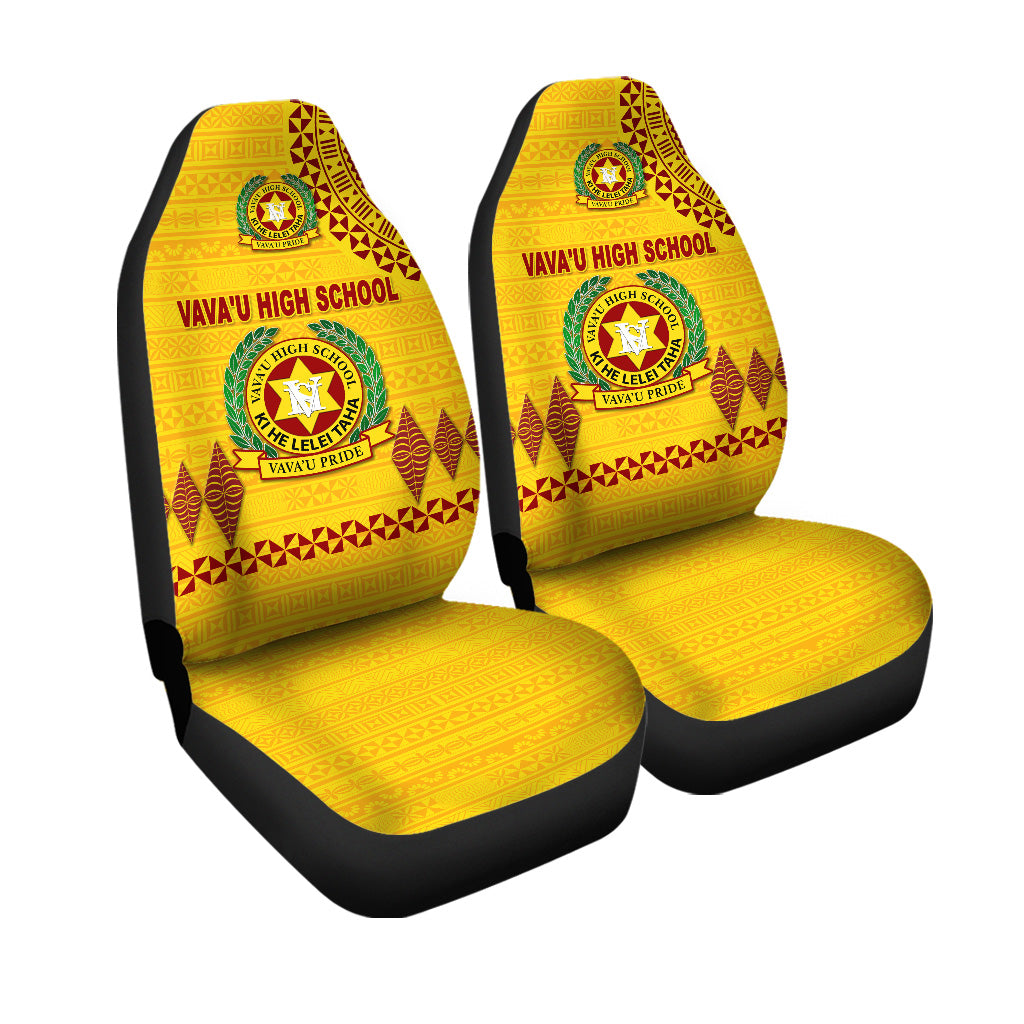 Tonga Vava'u High School Car Seat Cover Simple Style - Yellow LT8 Universal Fit Yellow - Polynesian Pride