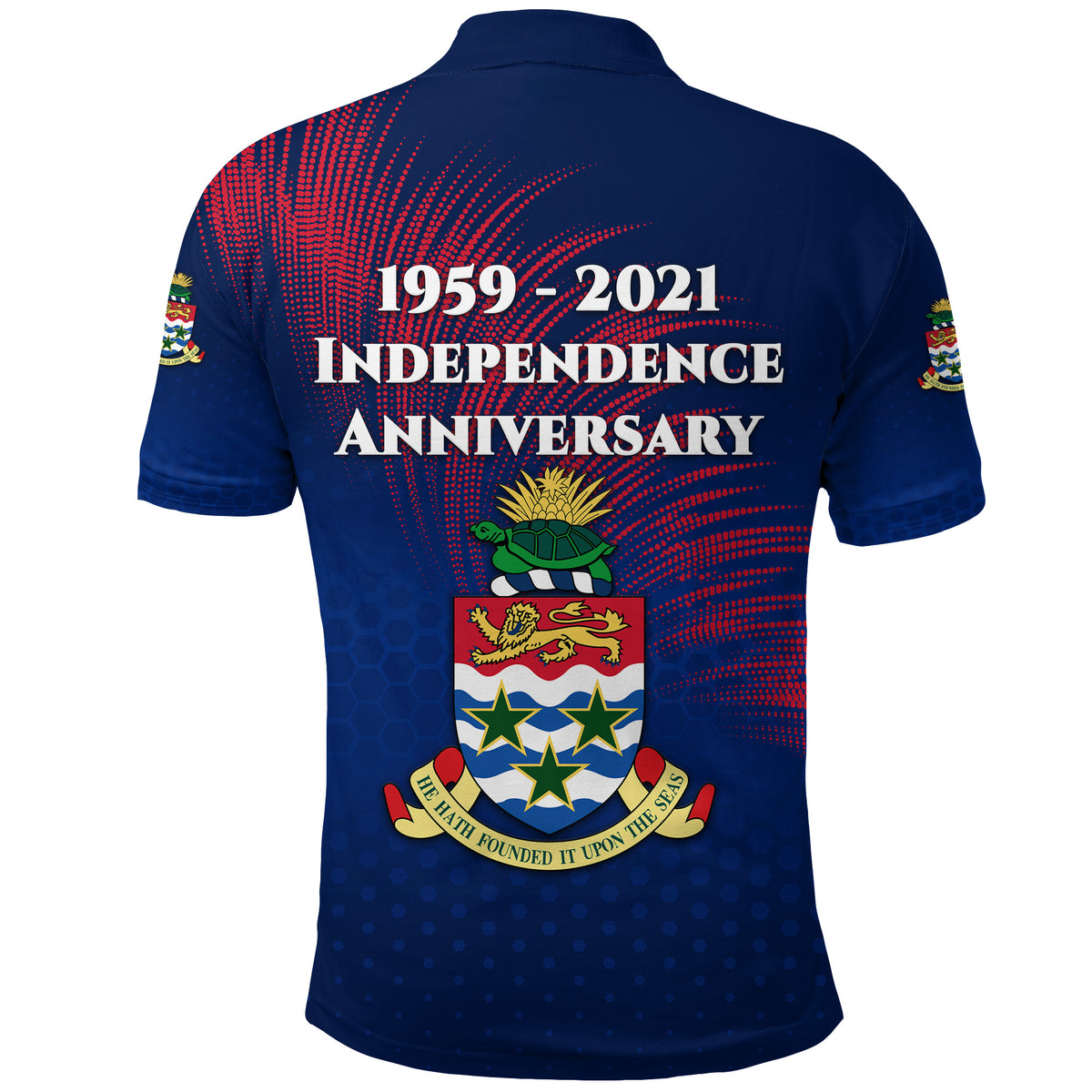Cayman Islands Polo Shirt Coat Of Arms Independence Anniversary Simple Style Blue LT8 - Polynesian Pride
