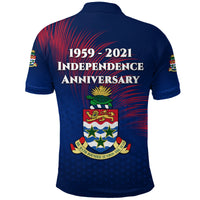 Cayman Islands Polo Shirt Coat Of Arms Independence Anniversary Simple Style Blue LT8 - Polynesian Pride