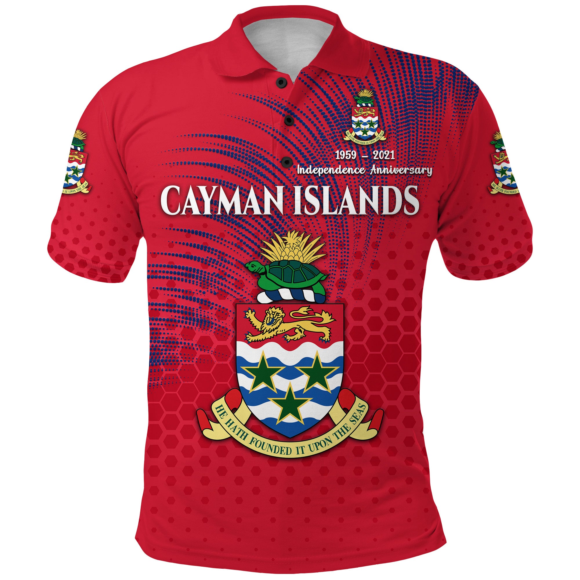 Cayman Islands Polo Shirt Coat Of Arms Independence Anniversary Simple Style Red LT8 Unisex Red - Polynesian Pride