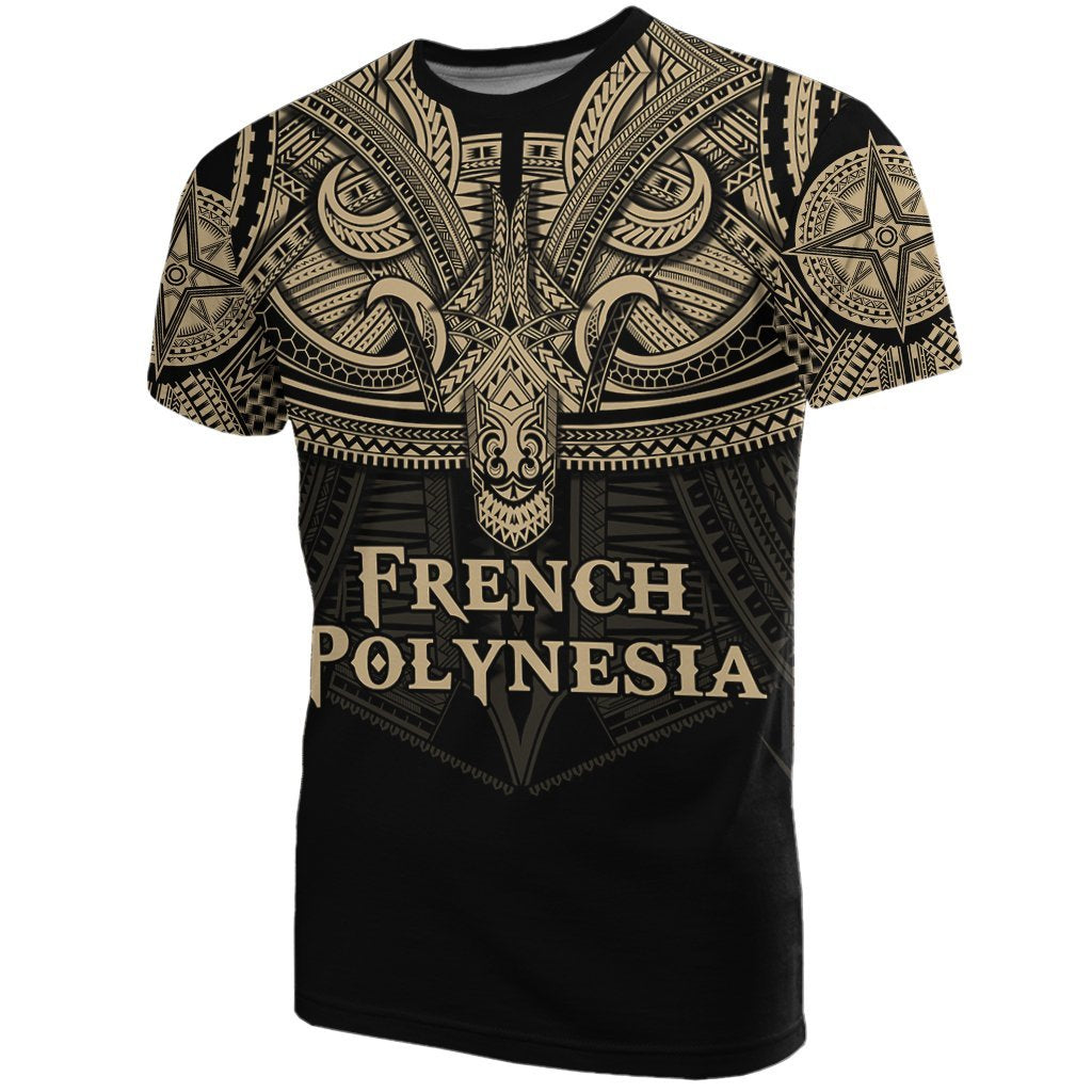 Best French Polynesia Polynesian Tattoo T Shirt Unisex Black-Gold - Polynesian Pride