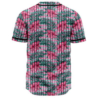 Hawaii Tropical Flowers Palm Leaves Hibiscus Baseball Jersey - Polynesian Pride