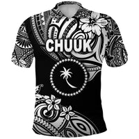 Custom FSM Chuuk Polo Shirt Unique Vibes Black LT8 - Polynesian Pride