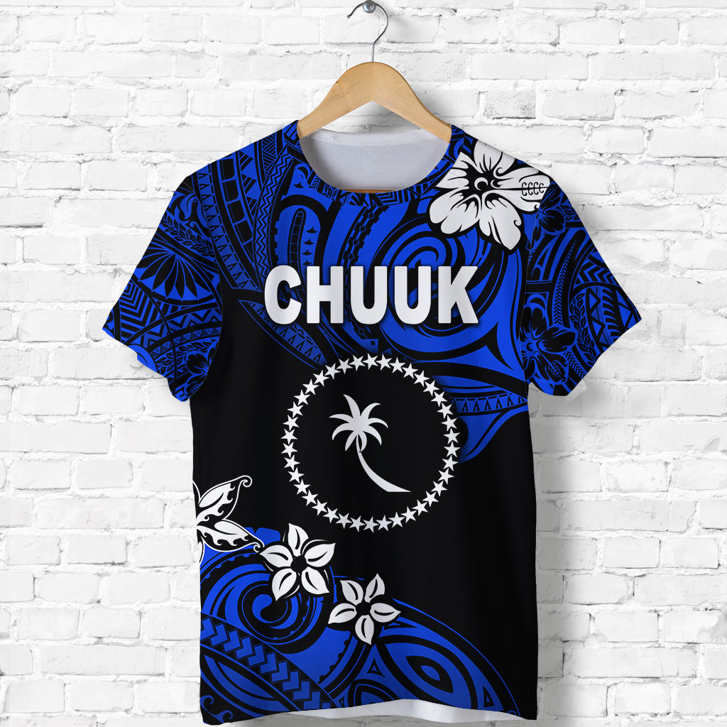 Custom FSM Chuuk T Shirt Unique Vibes Blue LT8 - Polynesian Pride