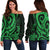 Chuuk Women's Off Shoulder Sweater - Green Tentacle Turtle Green - Polynesian Pride
