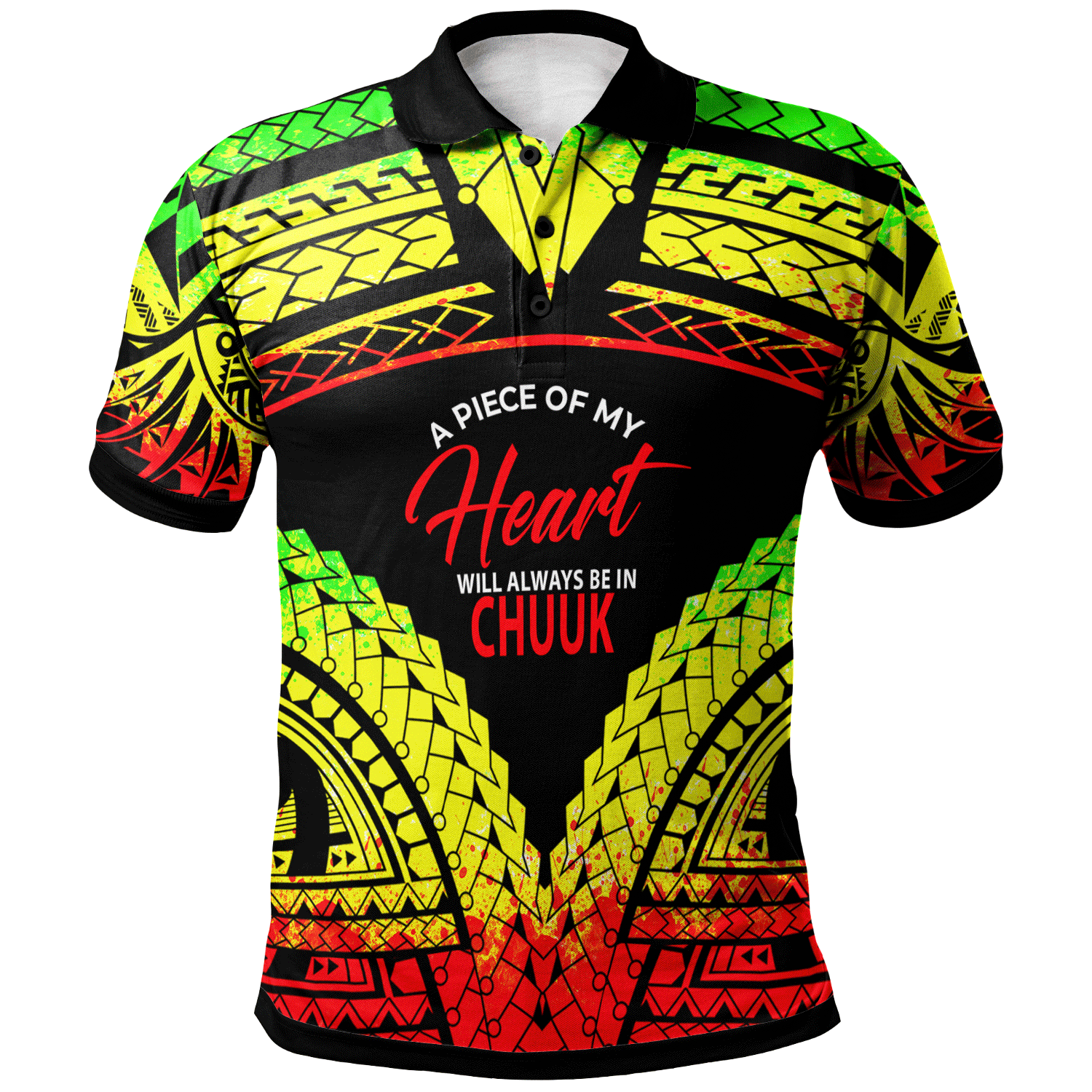 Chuuk Polo Shirt A Piece Of My Heart Unisex Reggae - Polynesian Pride