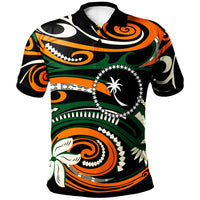 Chuuk Polo Shirt Vortex Style Unisex Orange - Polynesian Pride