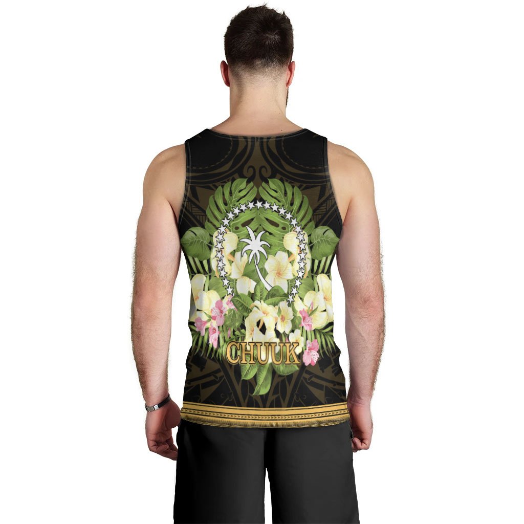 Chuuk State Men's Tank Top - Polynesian Gold Patterns Collection - Polynesian Pride