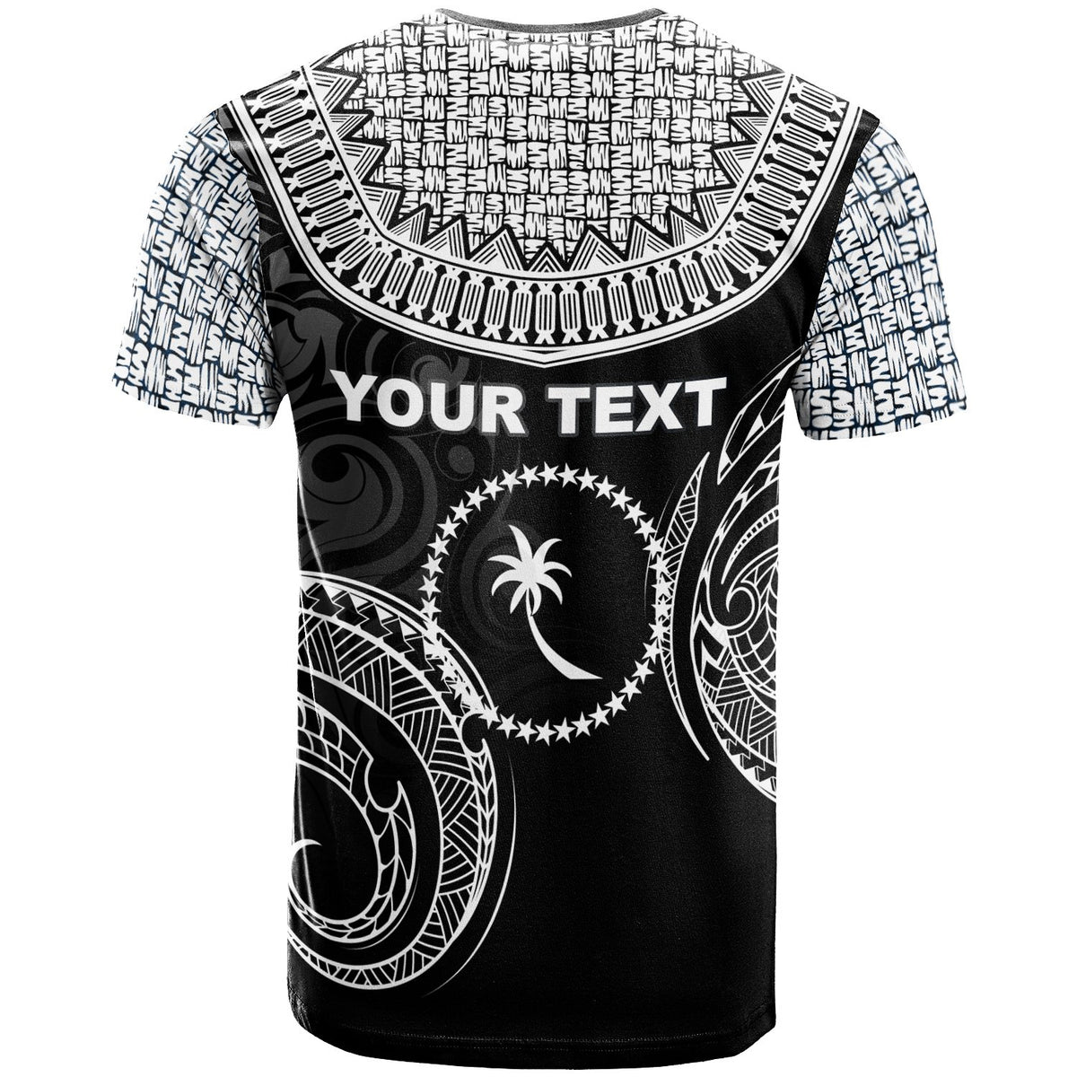 Chuuk Custom T Shirt Unique Serrated Texture White Color - Polynesian Pride