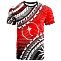 Chuuk T Shirt Palm Leaf Texture Red Color Unisex Red - Polynesian Pride