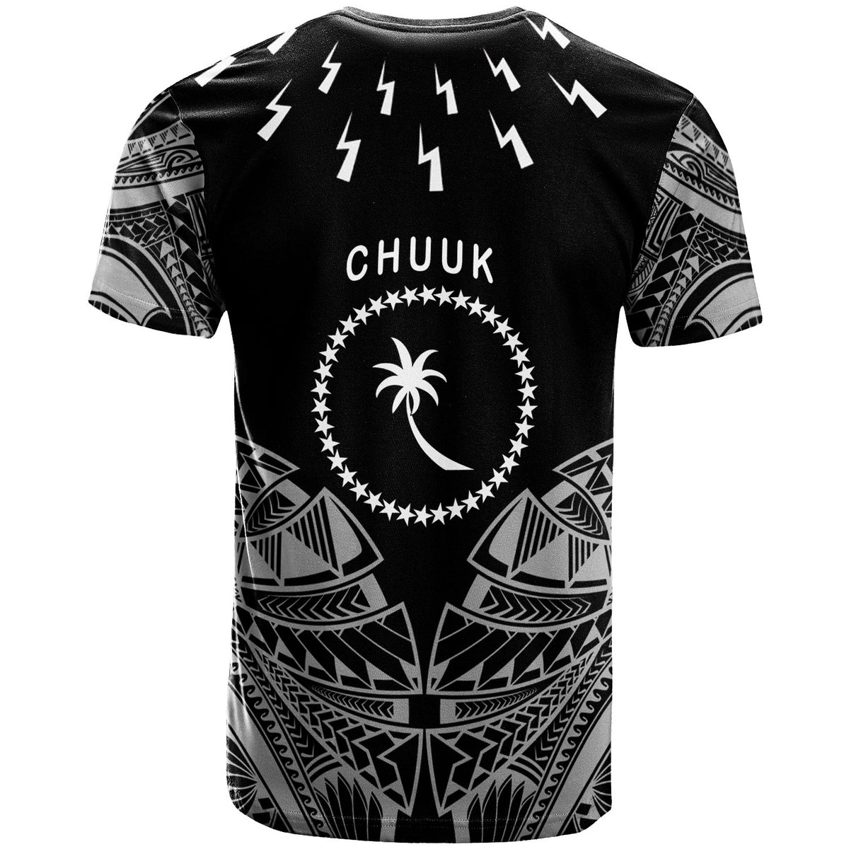 Chuuk Custom T Shirt Thunder Bolt Seamless Pattern - Polynesian Pride