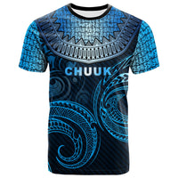 Chuuk Custom T Shirt Unique Serrated Texture Unisex Blue - Polynesian Pride