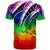 Guam T Shirt Tropical Leaf Rainbow Color - Polynesian Pride