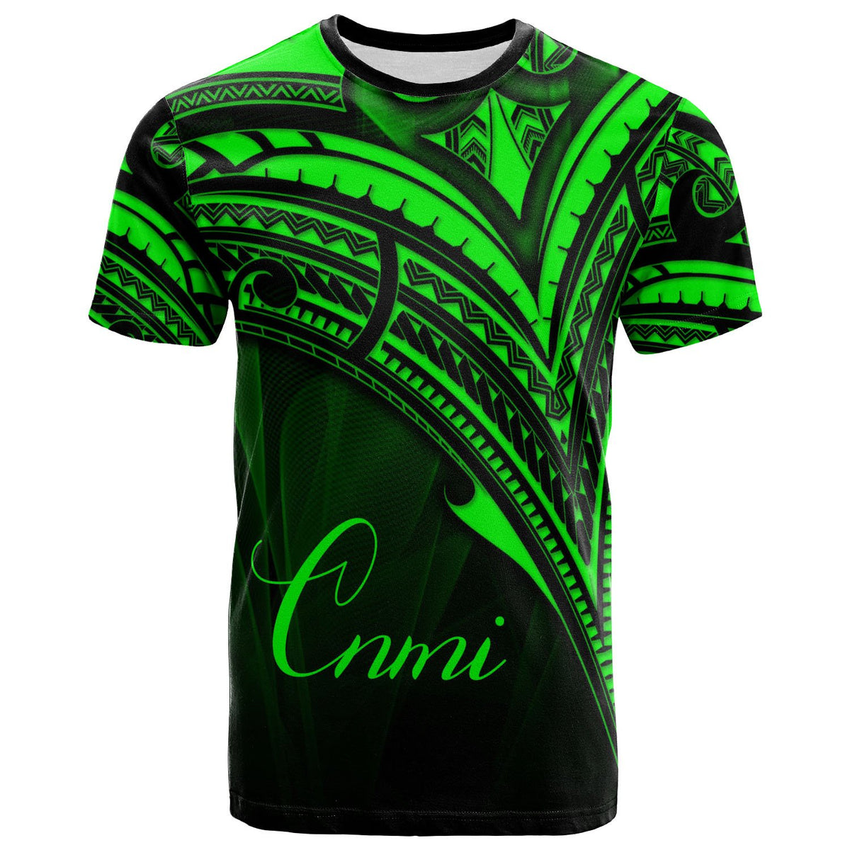 Northern Mariana Islands T Shirt Green Color Cross Style Unisex Black - Polynesian Pride