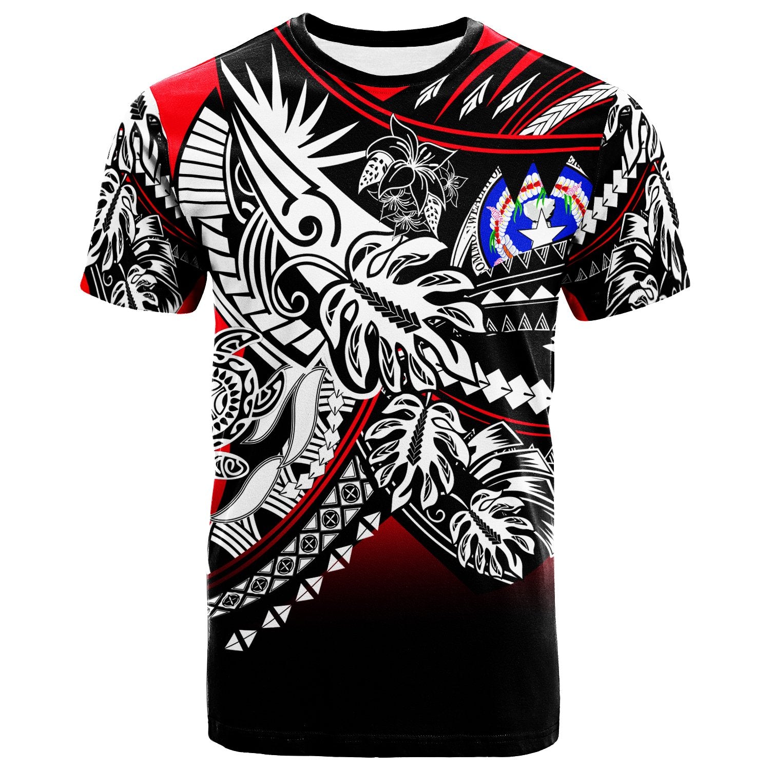 Northern Mariana Islands T Shirt Tribal Jungle Pattern Unisex Red - Polynesian Pride