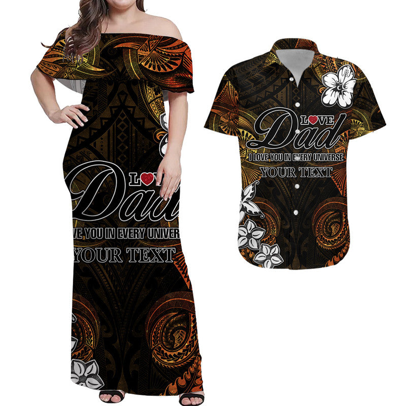 Custom Matching Hawaiian Shirt and Dress Polynesian Fathers Day I Love You In Every Universe Gold LT8 Gold - Polynesian Pride