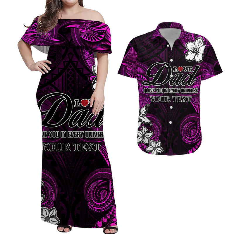 Custom Matching Hawaiian Shirt and Dress Polynesian Fathers Day I Love You In Every Universe Pink LT8 Pink - Polynesian Pride