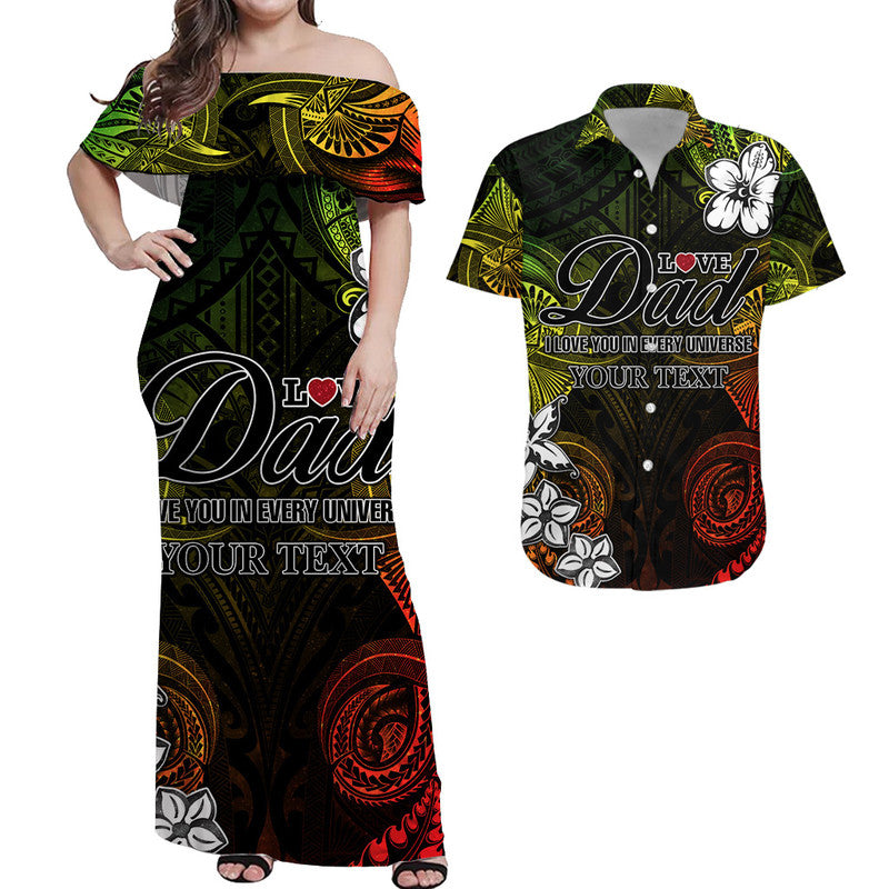 Custom Matching Hawaiian Shirt and Dress Polynesian Fathers Day I Love You In Every Universe Reggae LT8 Reggae - Polynesian Pride