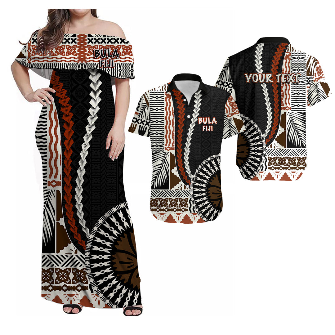 Custom Bula Fiji Matching Hawaiian Shirt and Dress Masi Tapa Patterns Style LT6 Art - Polynesian Pride