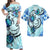 Hawaii Polynesian Matching Dress and Hawaiian Shirt Plumeria Hibiscus Turtle Jack Style Blue - Polynesian Pride