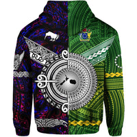 New Zealand Cook Islands Hoodie Maori and Polynesian Together Purple LT8 - Polynesian Pride