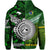 New Zealand Cook Islands Zip Hoodie Maori and Polynesian Together Green LT8 - Polynesian Pride