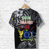 Cook Islands Rugby T Shirt Unique Vibes Coat of Arms Black - Polynesian Pride