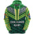 Cook Islands Rugby Zip Hoodie Unisex Green - Polynesian Pride